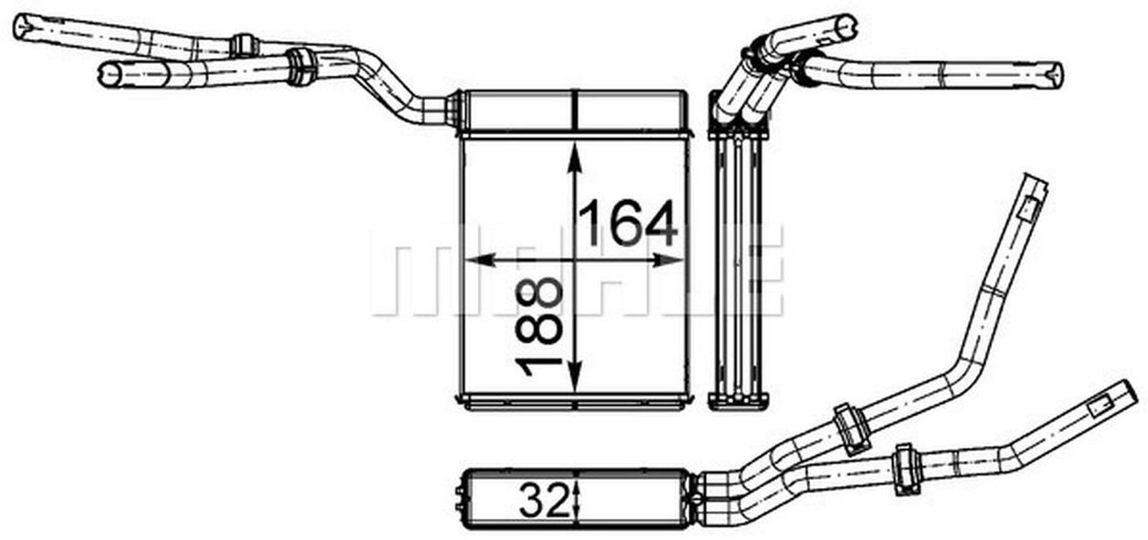 MAHLE PC Interior heat exchanger AH199000S