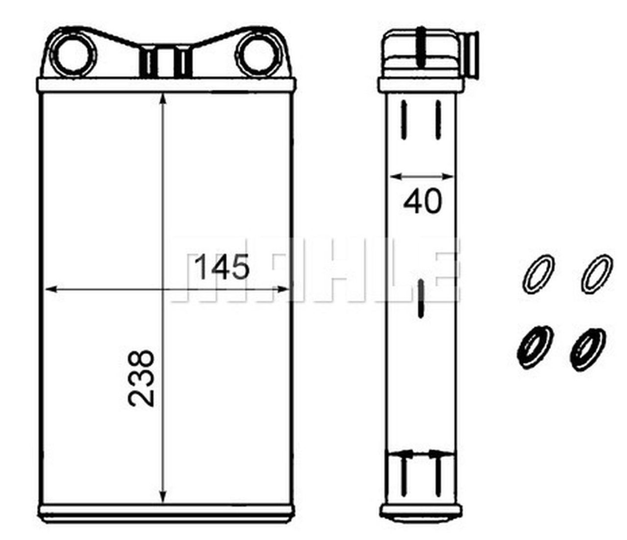 MAHLE PC Interior heat exchanger AH239000S