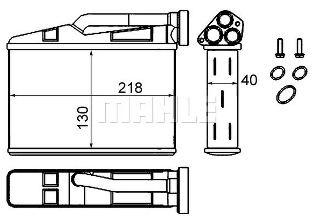 MAHLE PC Interior heat exchanger AH240000S