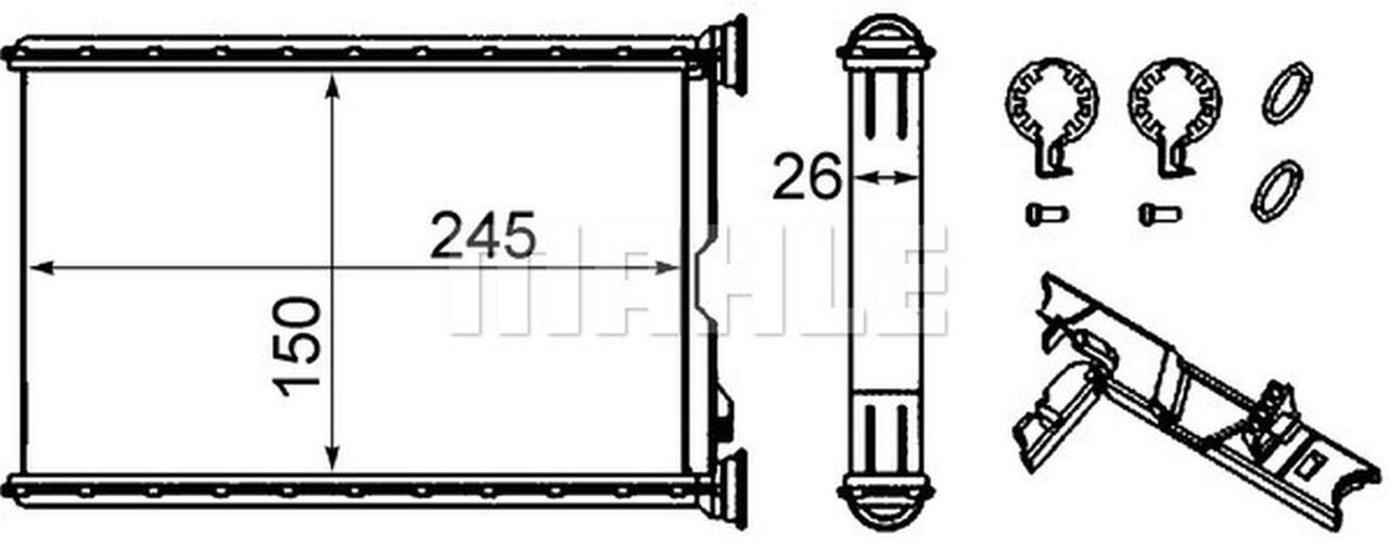 MAHLE PC Interior heat exchanger AH242000S