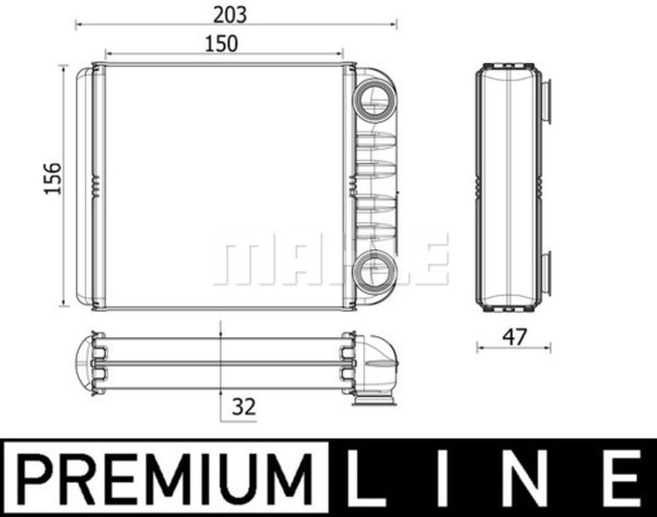 MAHLE Premium Line Interior Heater Core SIMPLE FIT AH280000P