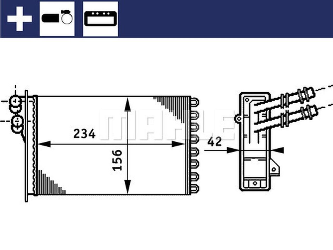 MAHLE PC Interior heat exchanger AH72000S