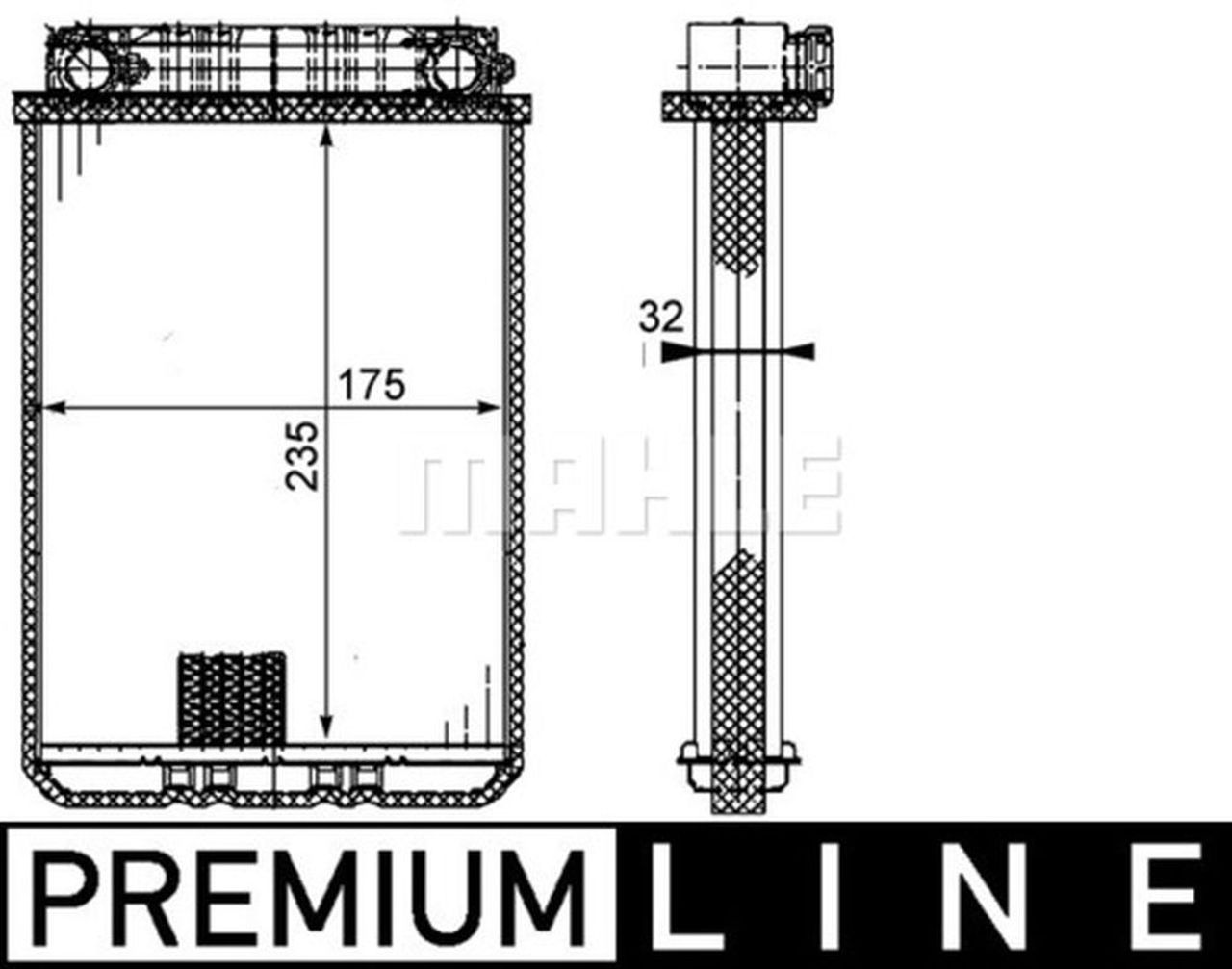 MAHLE PC Interior heat exchanger AH77000P