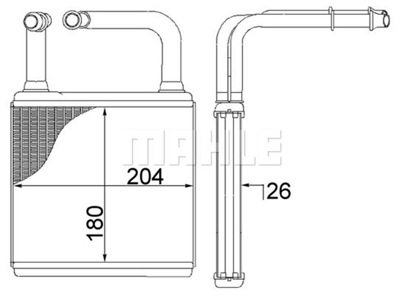 MAHLE PC Interior heat exchanger AH78000S