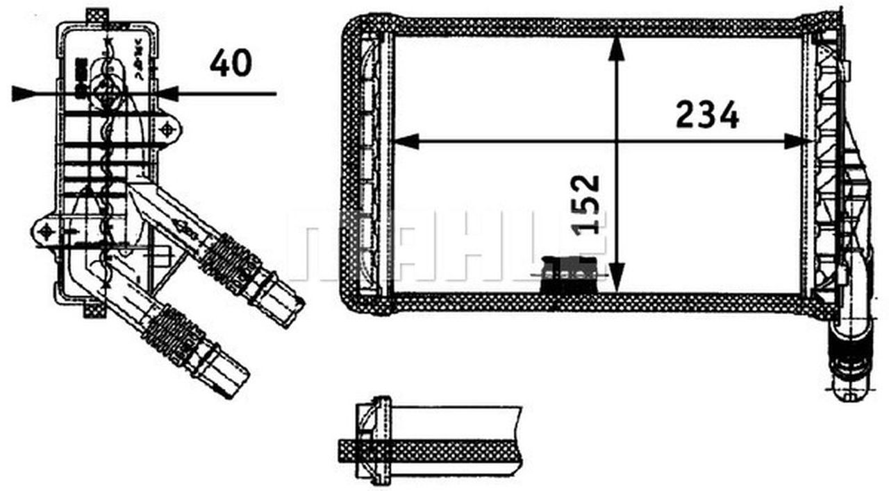 MAHLE PC Interior heat exchanger AH85000P