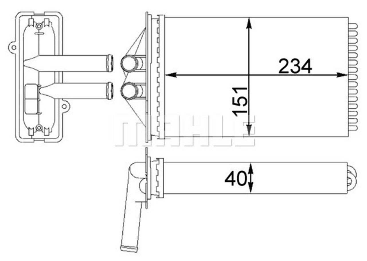 MAHLE PC Interior heat exchanger AH92000S