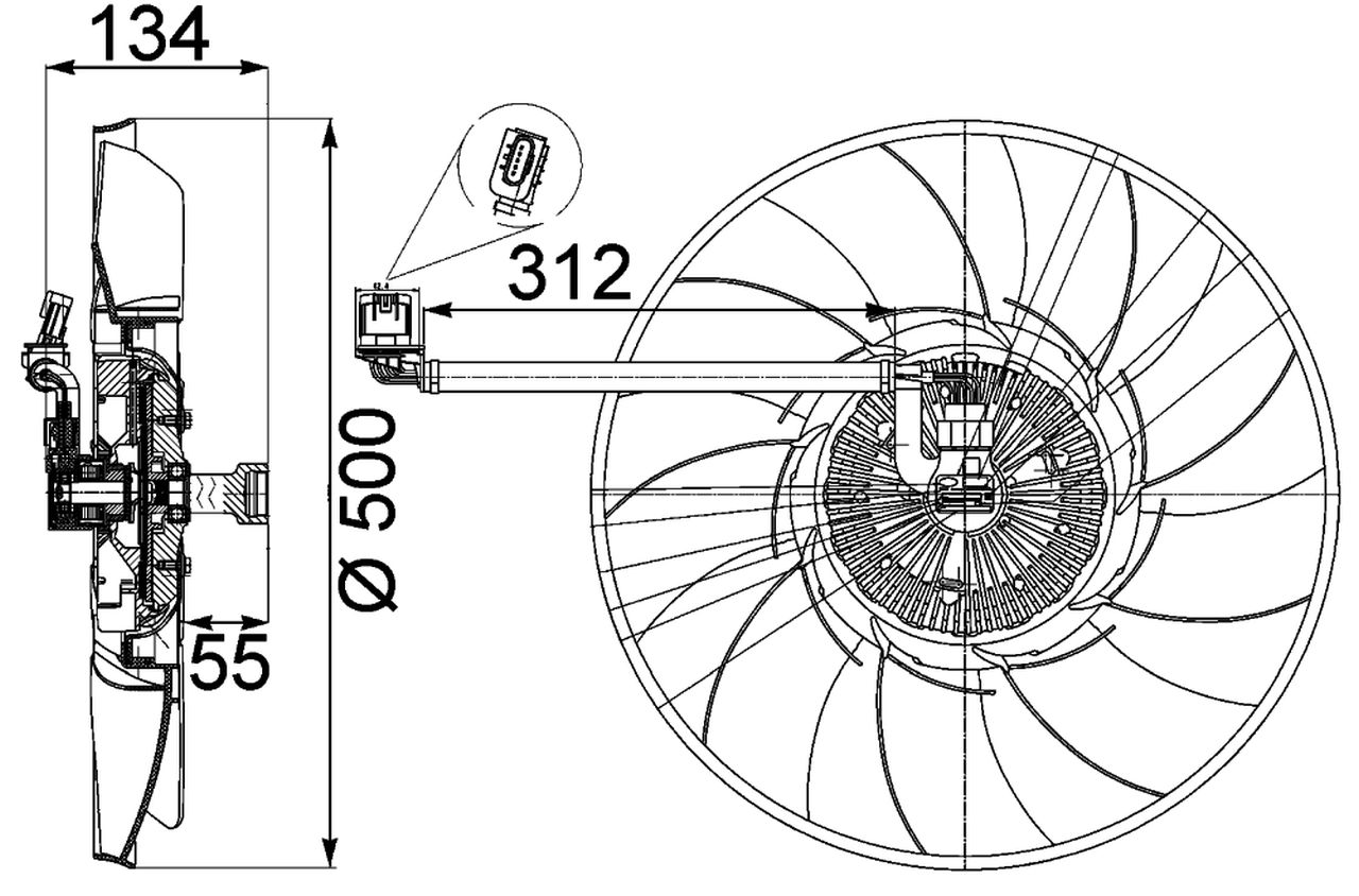 MAHLE LCV Radiator/condenser fan  CFF467000P