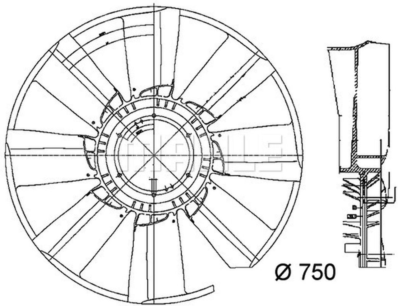 MAHLE Truck/Bus Fan wheel CFW34000P