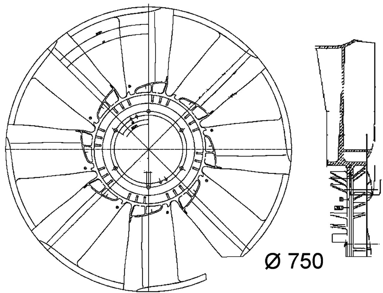 MAHLE Truck/Bus Fan wheel CFW34000P