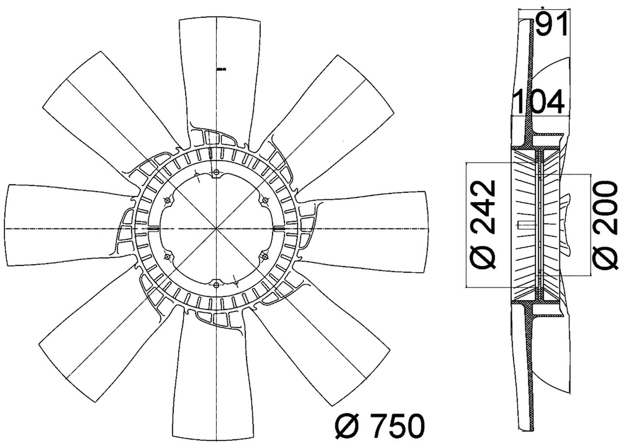 MAHLE Truck/Bus Fan wheel CFW49000P