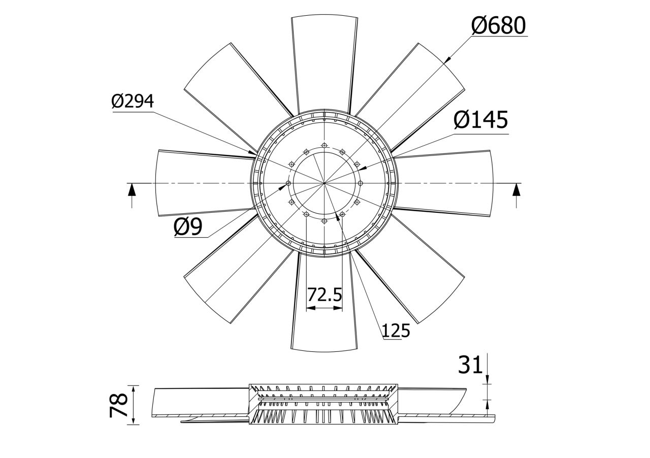 MAHLE Truck/Bus Fan wheel CFW7000S