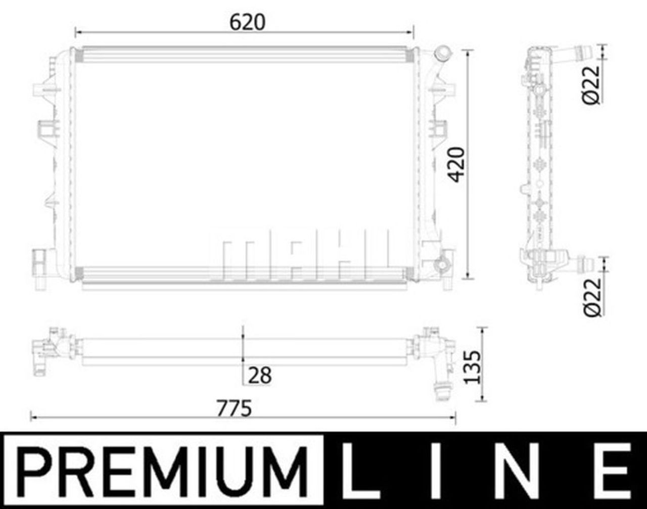 MAHLE Premium Line Low-temperature radiator CIR38000P