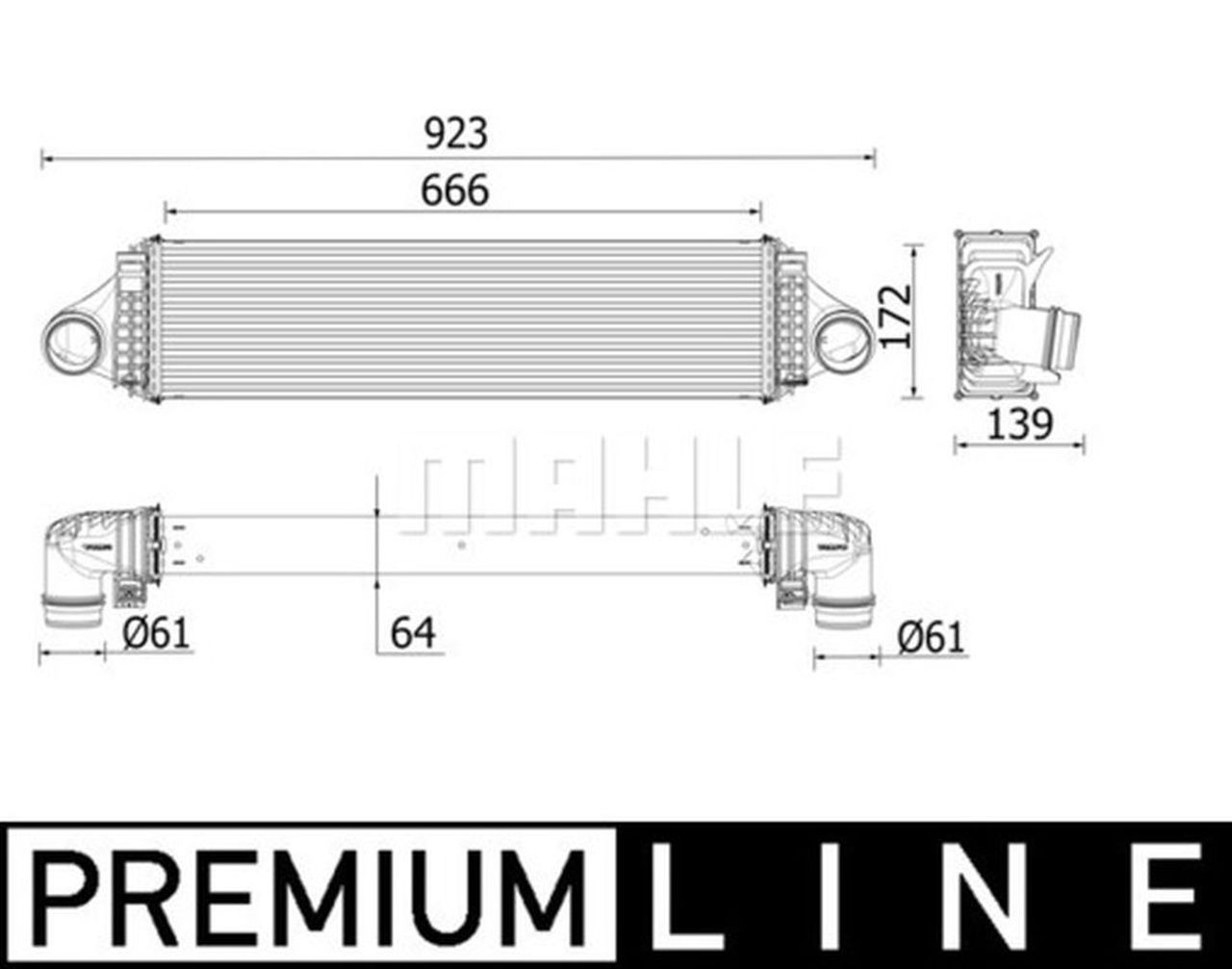MAHLE Premium Line Charge air cooler CI550000P