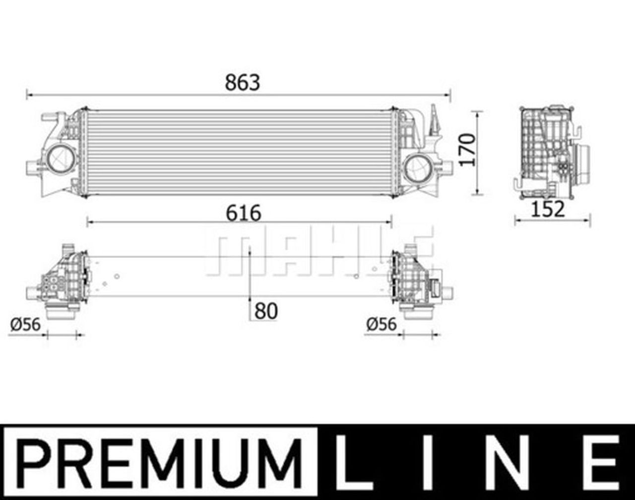 MAHLE Premium Line Charge air cooler CI554000P