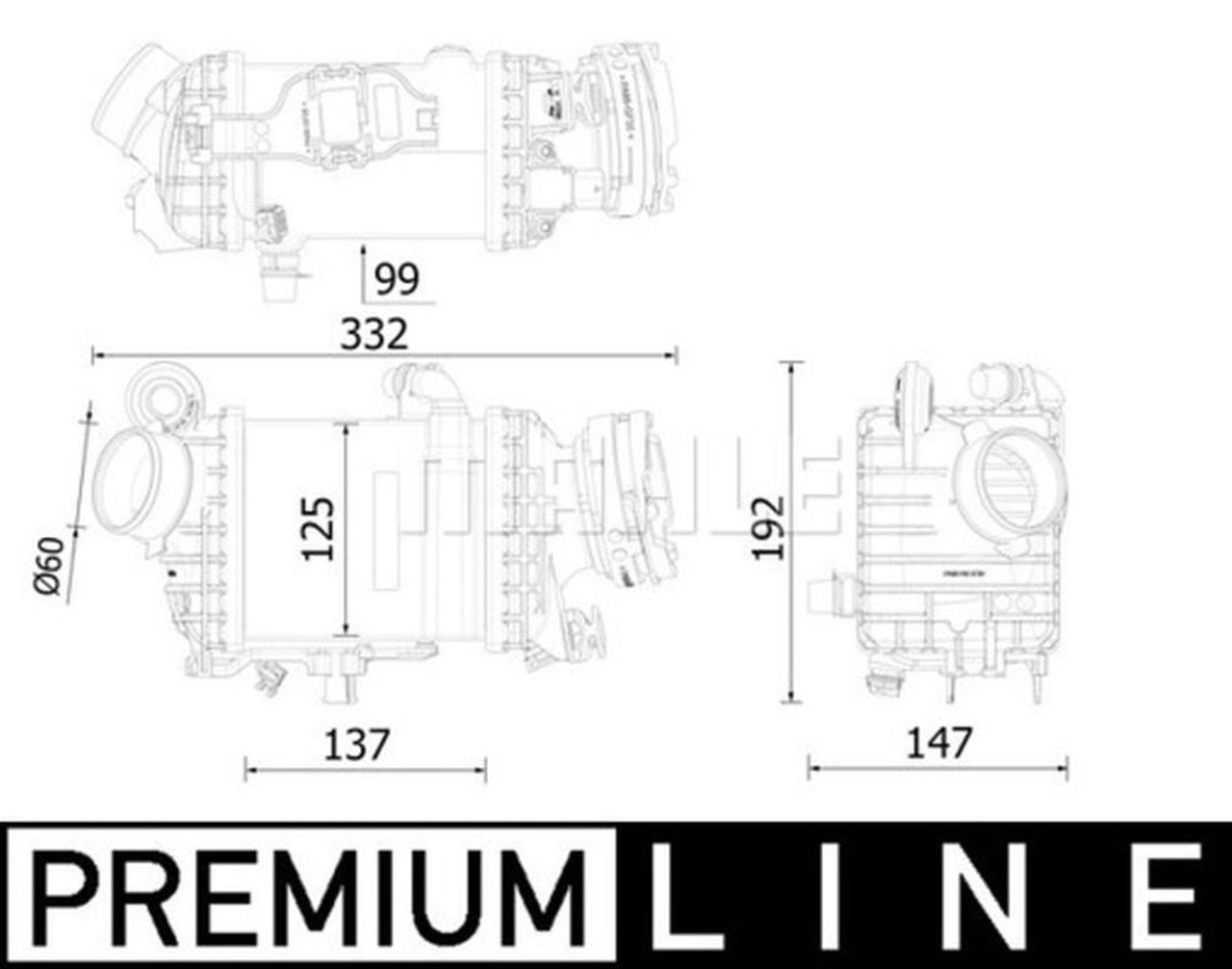 MAHLE Premium Line Charge air cooler CI616000P