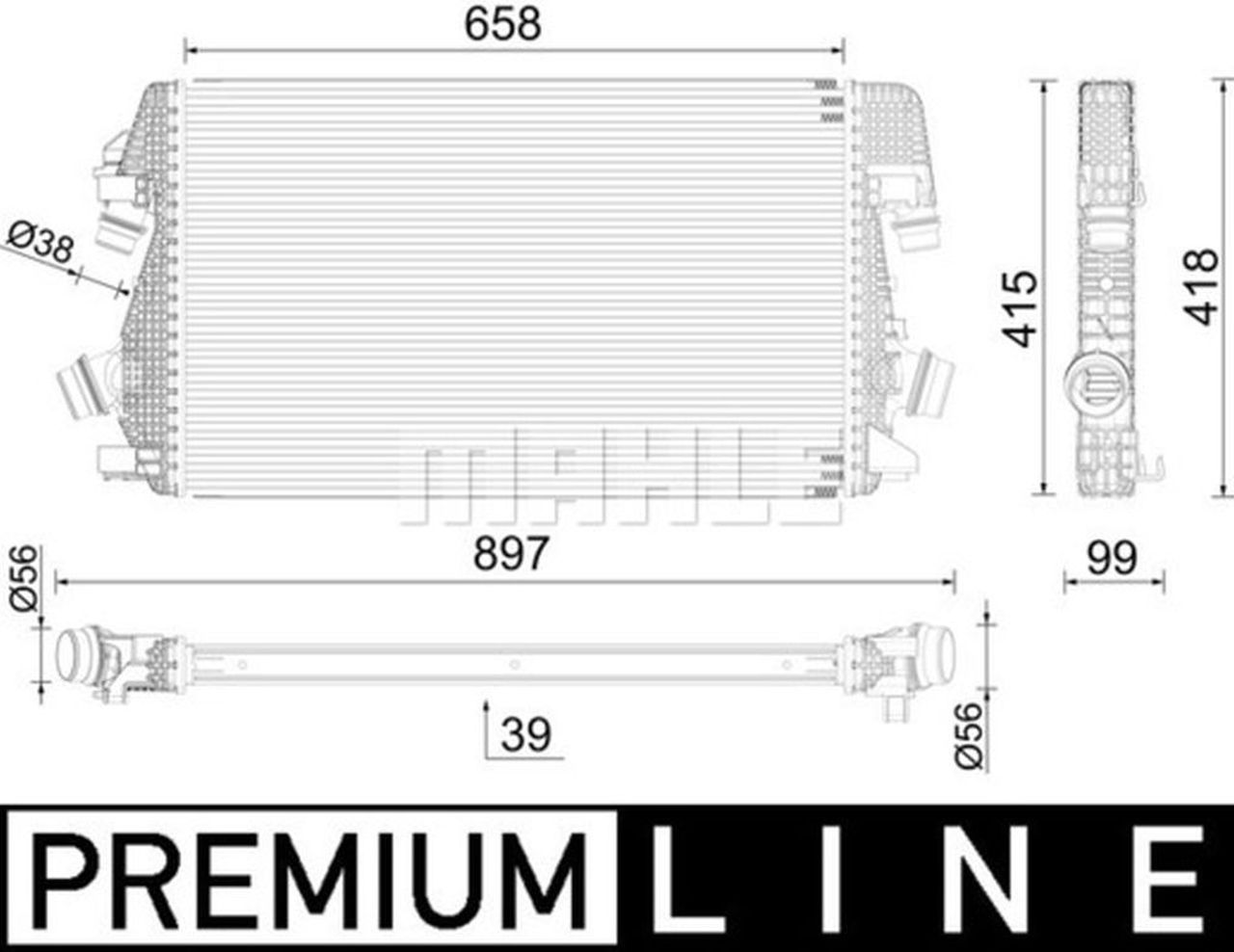 MAHLE Premium Line Charge air cooler CI625000P