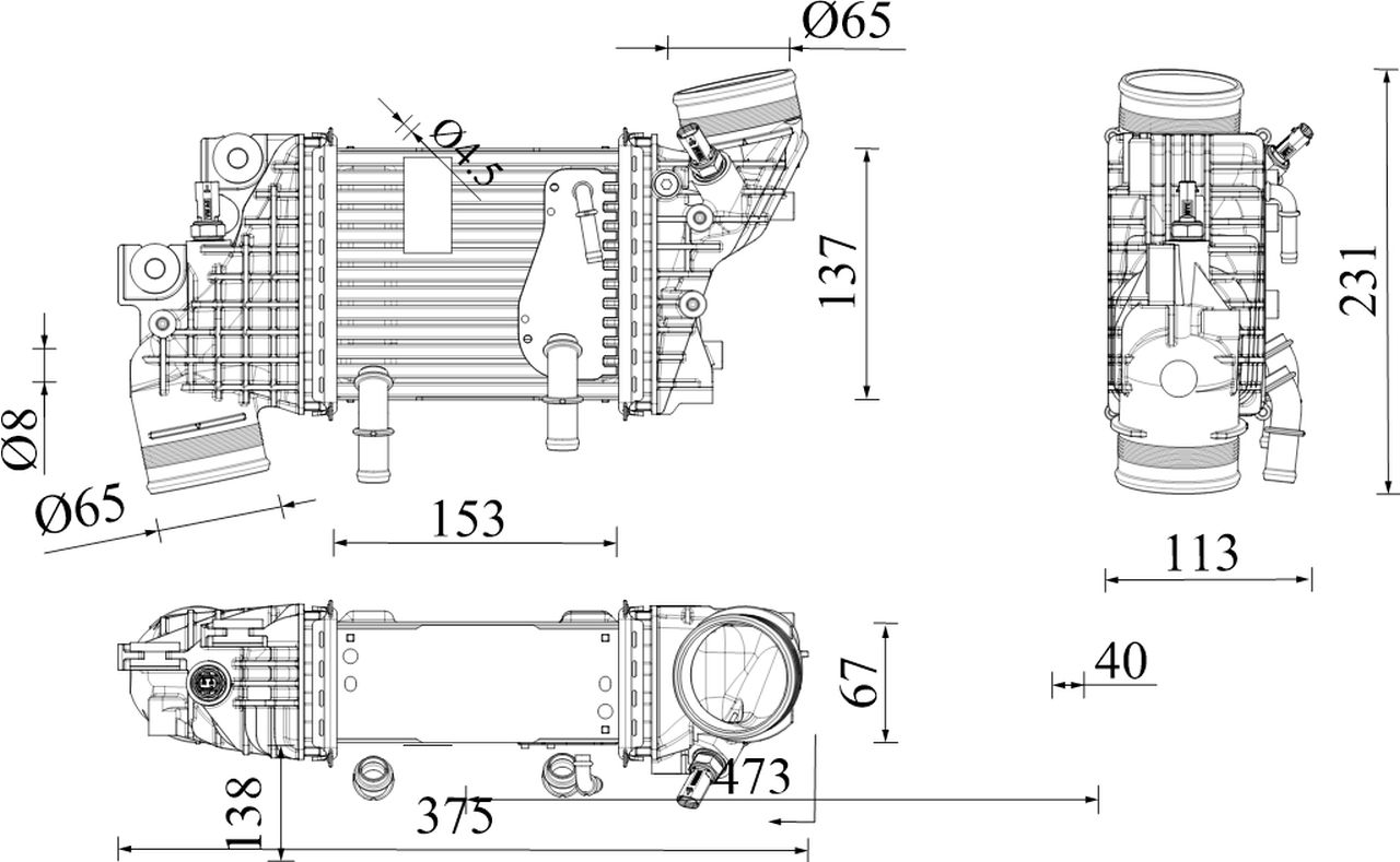 MAHLE Premium Line Charge air cooler CI663000P