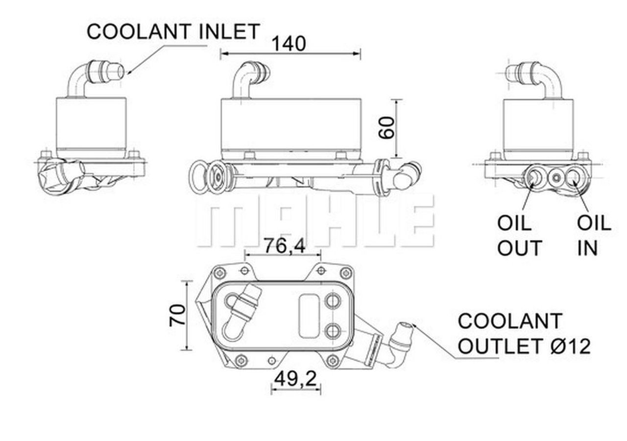MAHLE PC Oil cooler CLC132000P