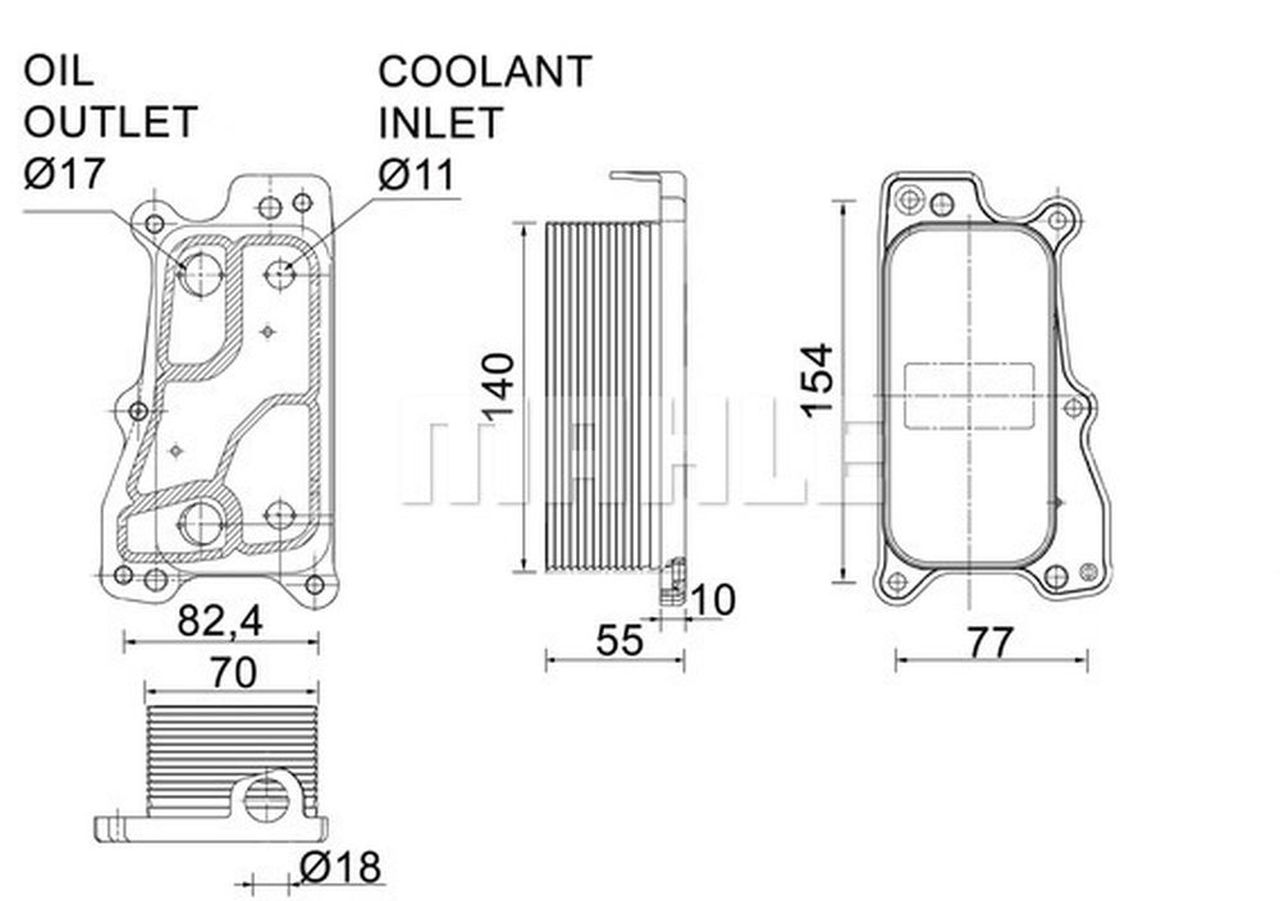 MAHLE Premium Line Oil cooler CLC235000P