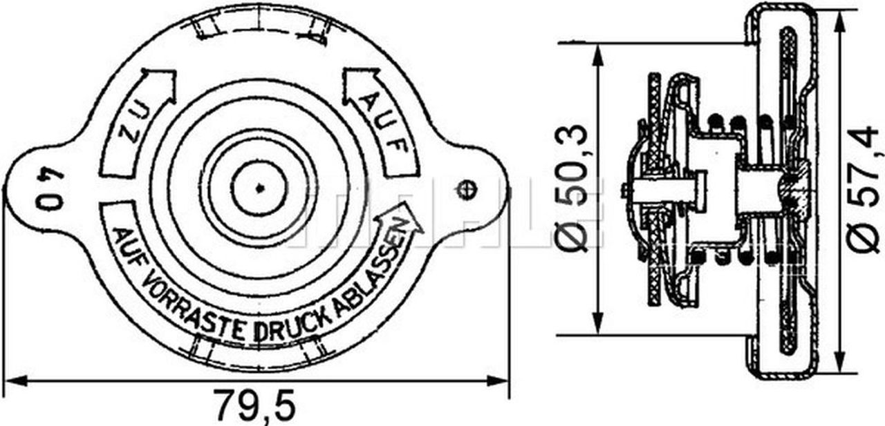 MAHLE Truck/Bus Radiator cap CRB13000P