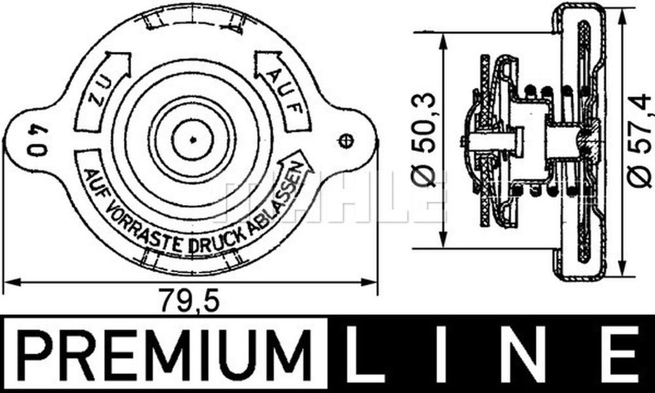 MAHLE Truck/Bus Radiator cap CRB13000P