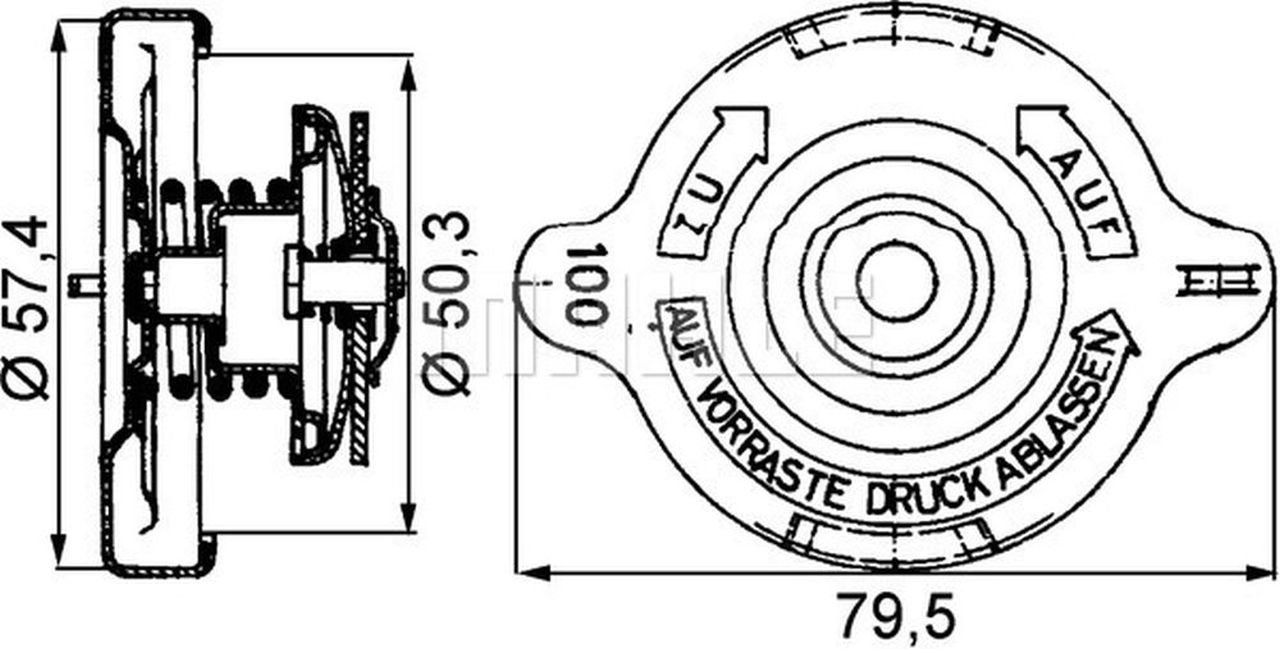 MAHLE Truck/Bus Radiator cap CRB14000P