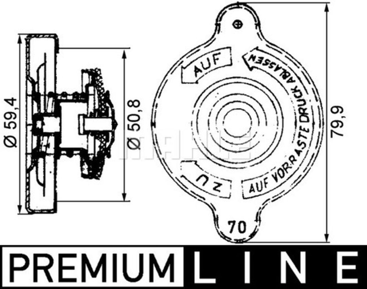 MAHLE Truck/Bus Radiator cap CRB15000P