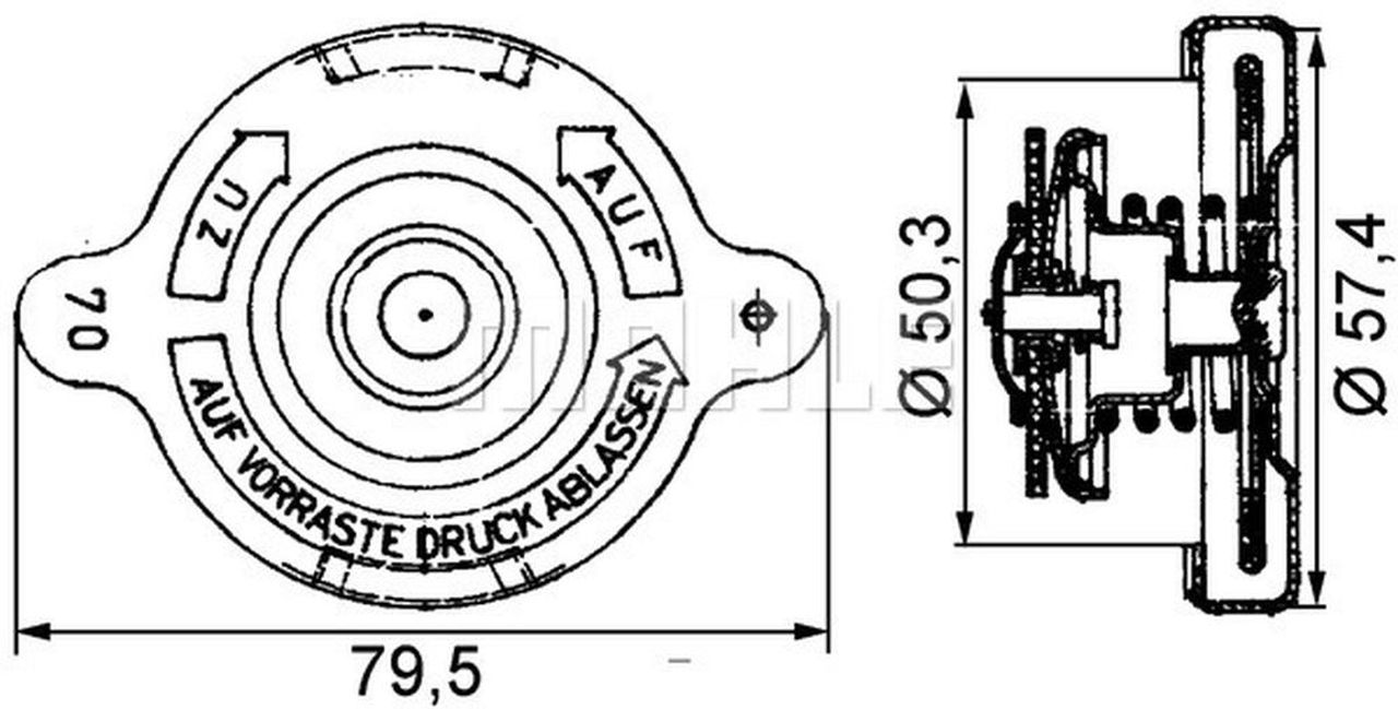 MAHLE Truck/Bus Radiator cap CRB16000P