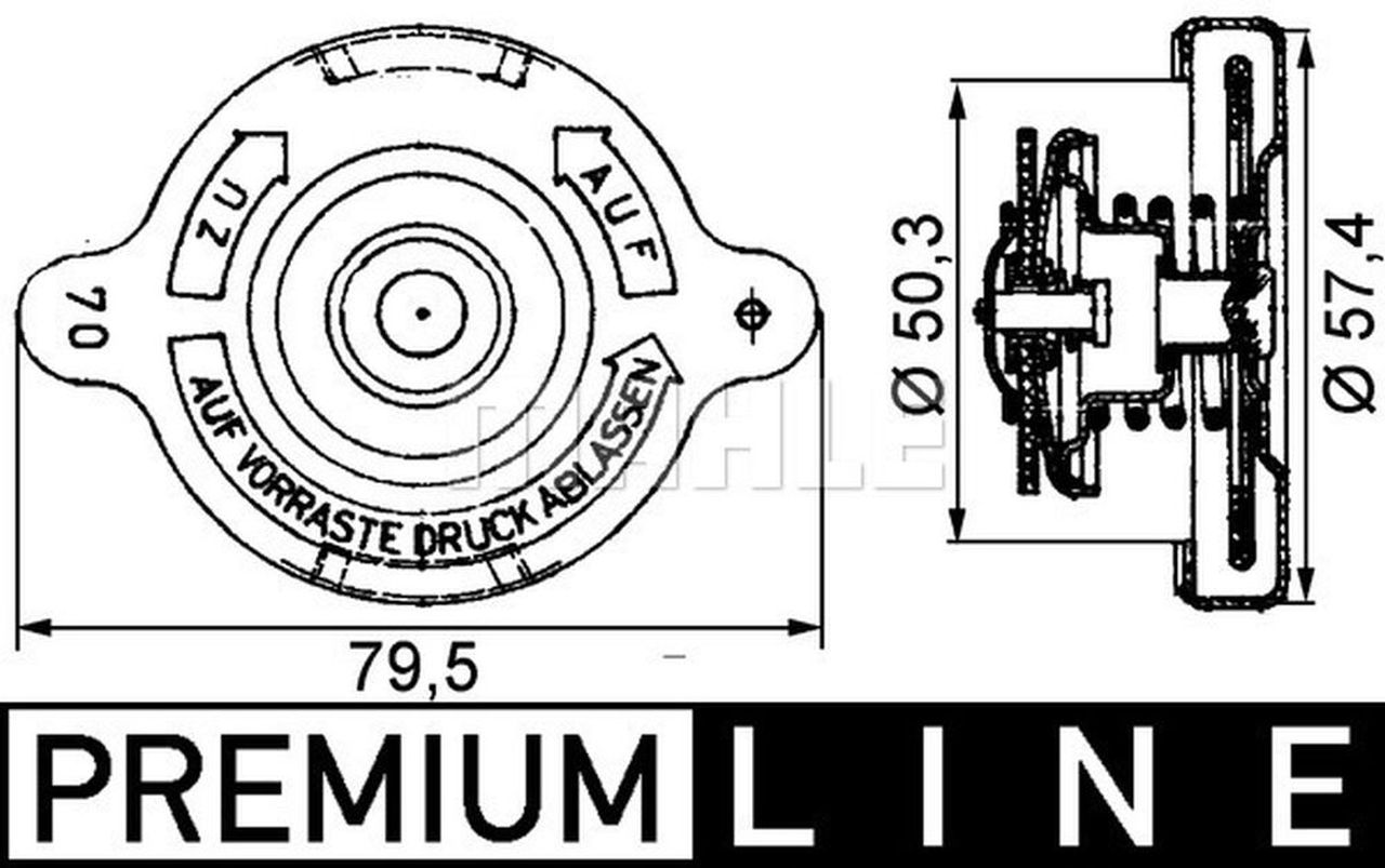 MAHLE Truck/Bus Radiator cap CRB16000P