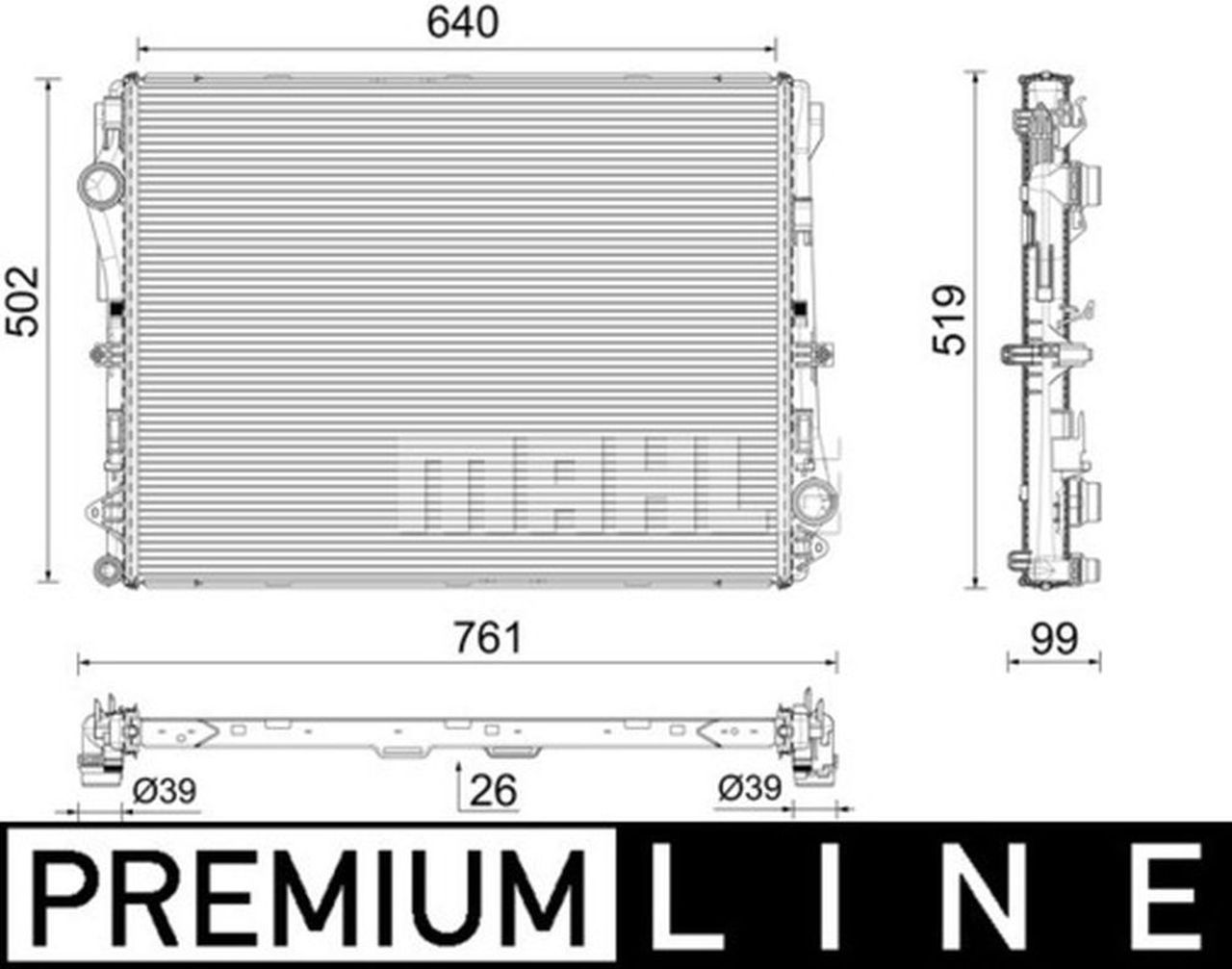 MAHLE Premium Line Coolant Radiator CR2604000P