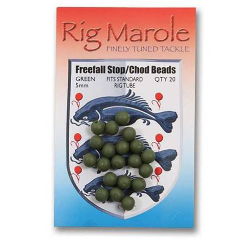 Black or Green Pack of 20 Rig Marole Fishing Freefall 5mm Stop Chod Tube Beads