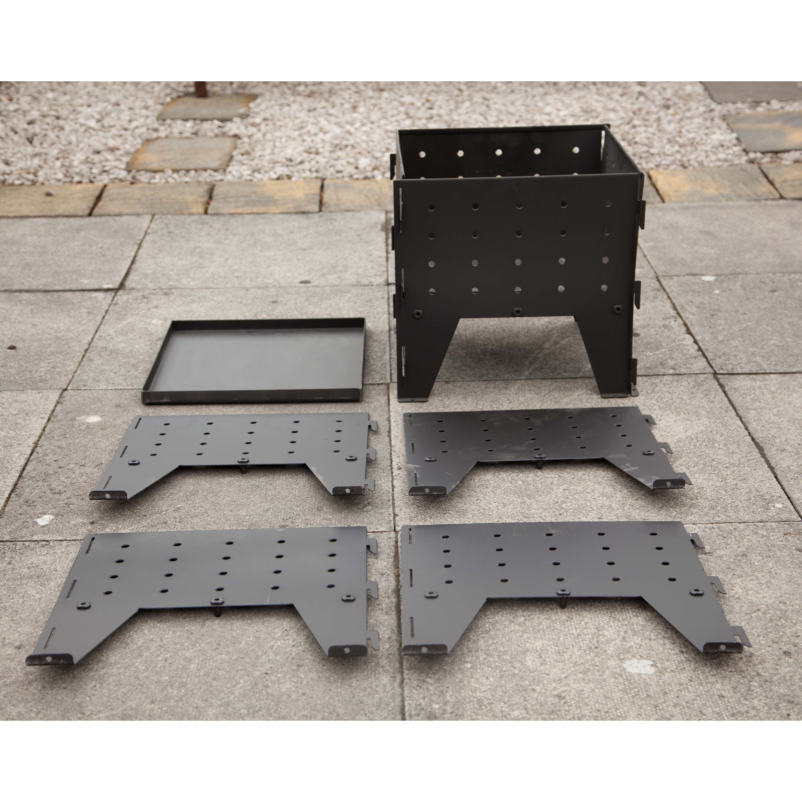 Made O Metal Interlocking Fold Away Brazier Fire Pit Garden Patio