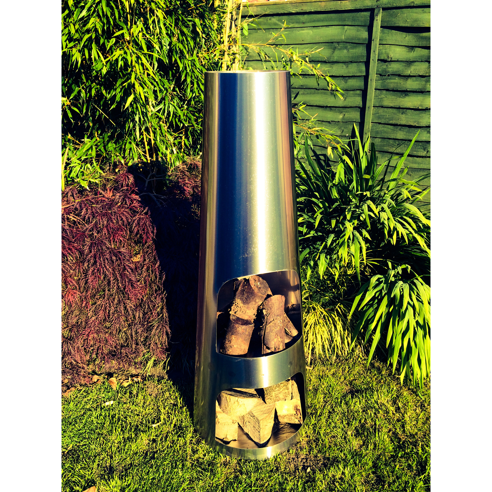 Made O' Metal Stainless Steel Garden Patio Chiminea Chimney Log Fire 1