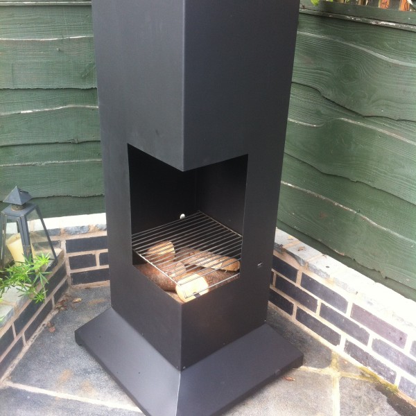 Steel Garden Fire Burner Pillar Chiminea With Bbq Grill Ideal For Thumbnail