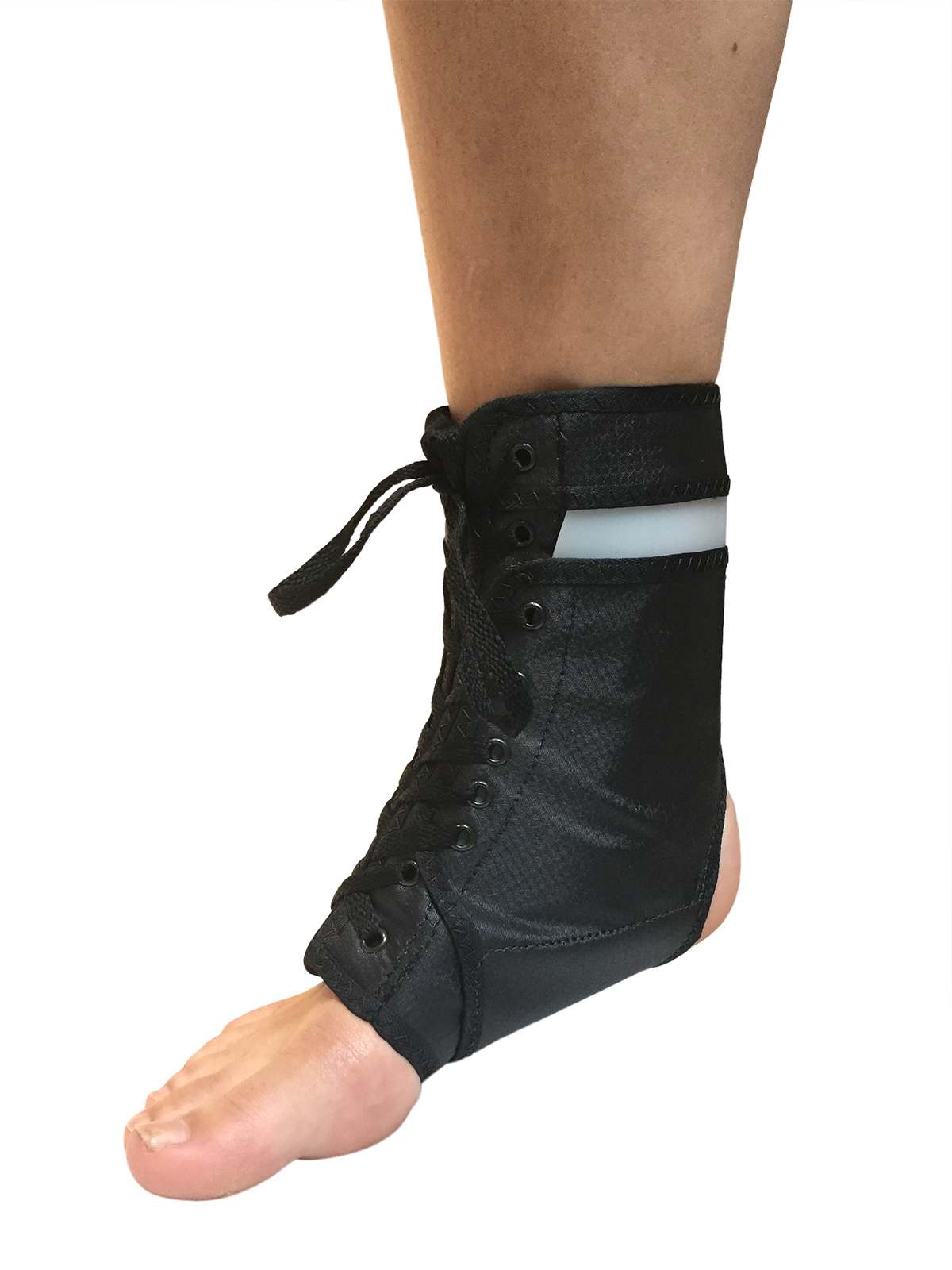 Sporlastic Elasticated Lace Up Black Ankle Brace with Locking Foot