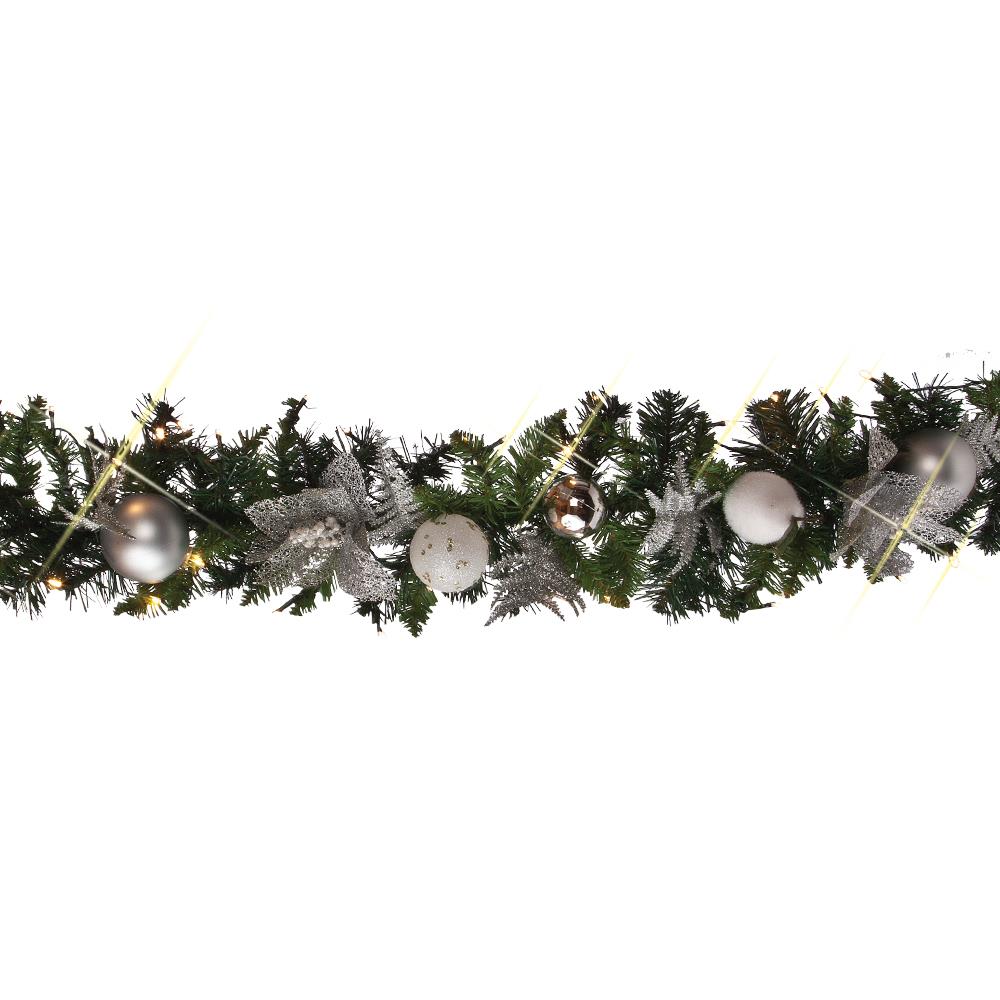 Ks Silver Pre Lit 60 Led Mantle Fireplace Decorations Sentinel Ks Silver Pre Lit 60 Led Mantle Fireplace Decorations Garland 1 8m