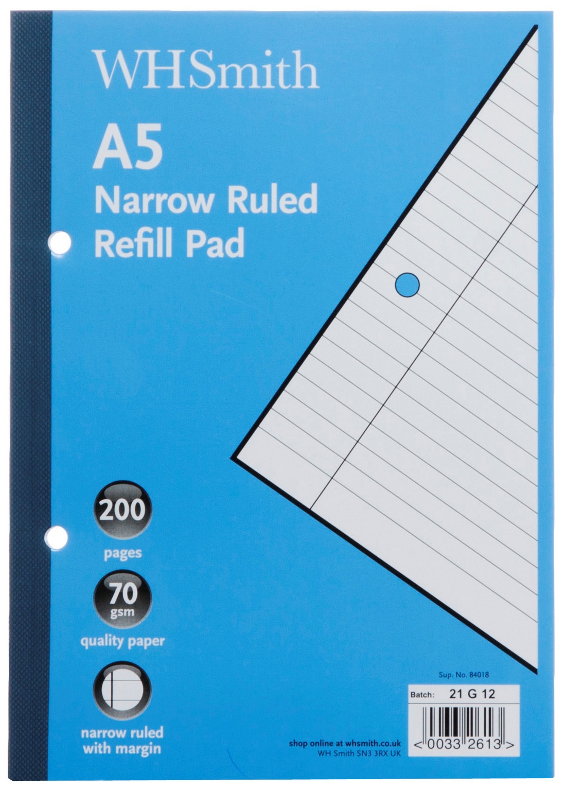 Whsmith A5 Narrow Ruled Standard Refill Pad 70gsm Paper 100 Sheet Ebay