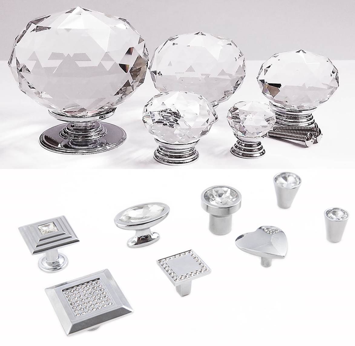 Best Quality Crystal Glass Door Knobs Drawer Cabinet Furniture Kitchen Handle Ebay 5895