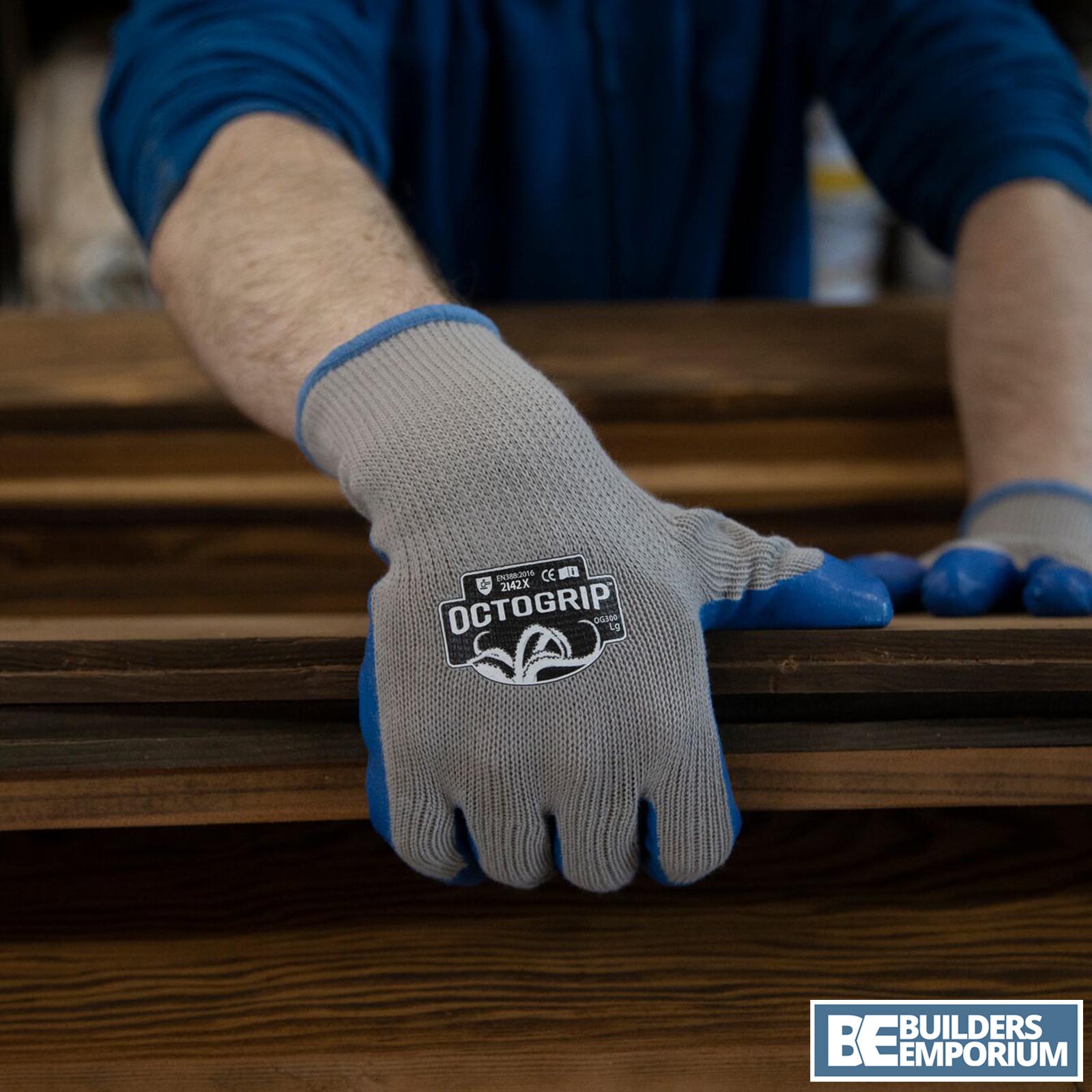 HEAVY DUTY POLYESTER LATEX PALM Safety Work Gloves Builders GRIP Gardening OCTO - Picture 10 of 22