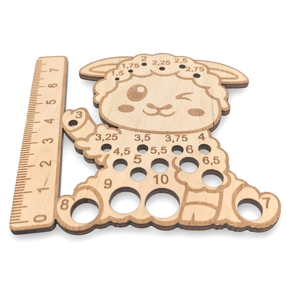 Aguja de tejer de madera calibre oveja medida regla pasador tamaño Reino Unido métrico 1,5 mm - 12 mm - Imagen 1 de 5