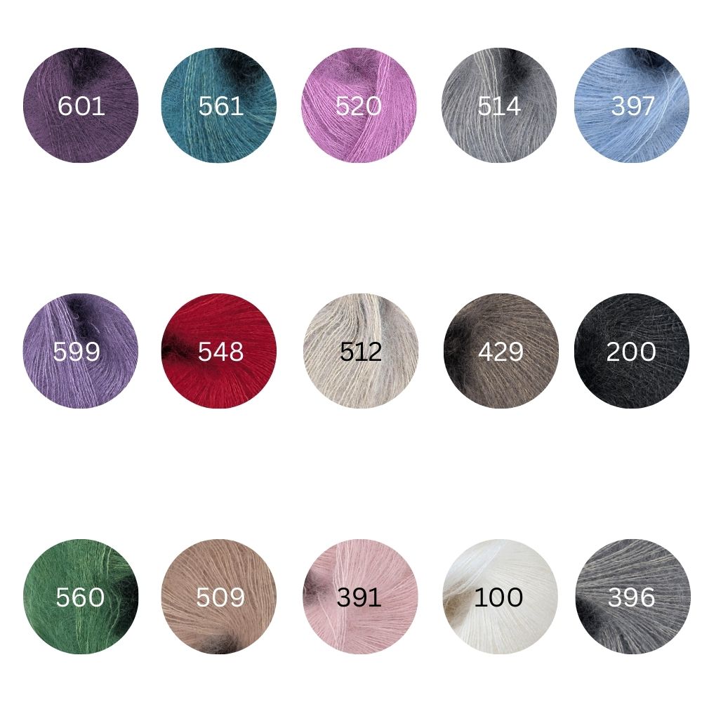 Fluffy Kid Mohair Yarn Luxury Silk Lace-Weight Knitting Crochet Wool All Colours - Picture 67 of 235