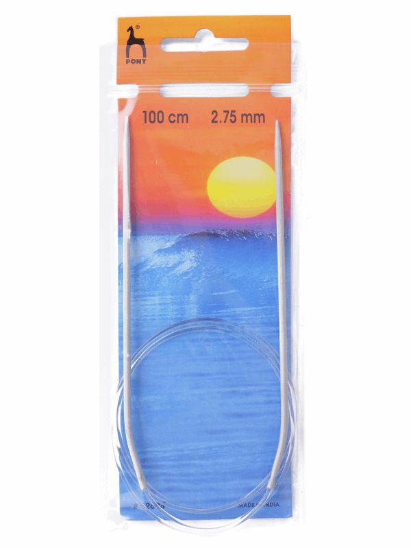 Pony Circular Knitting Needles Metal Round 40cm 60cm 80cm 100cm All Size Length - Picture 21 of 76