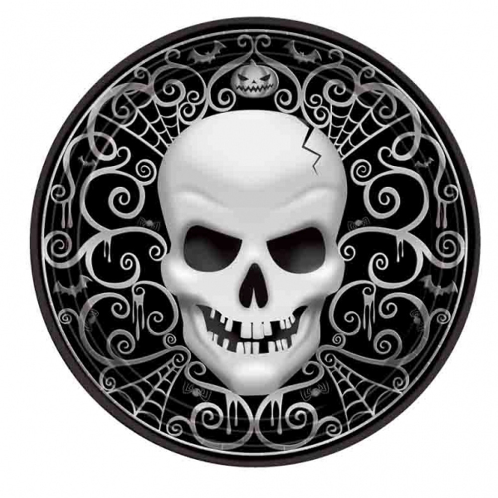 Halloween Party Tableware Fright Night Skeleton Plates Cups Napkins Tablecover