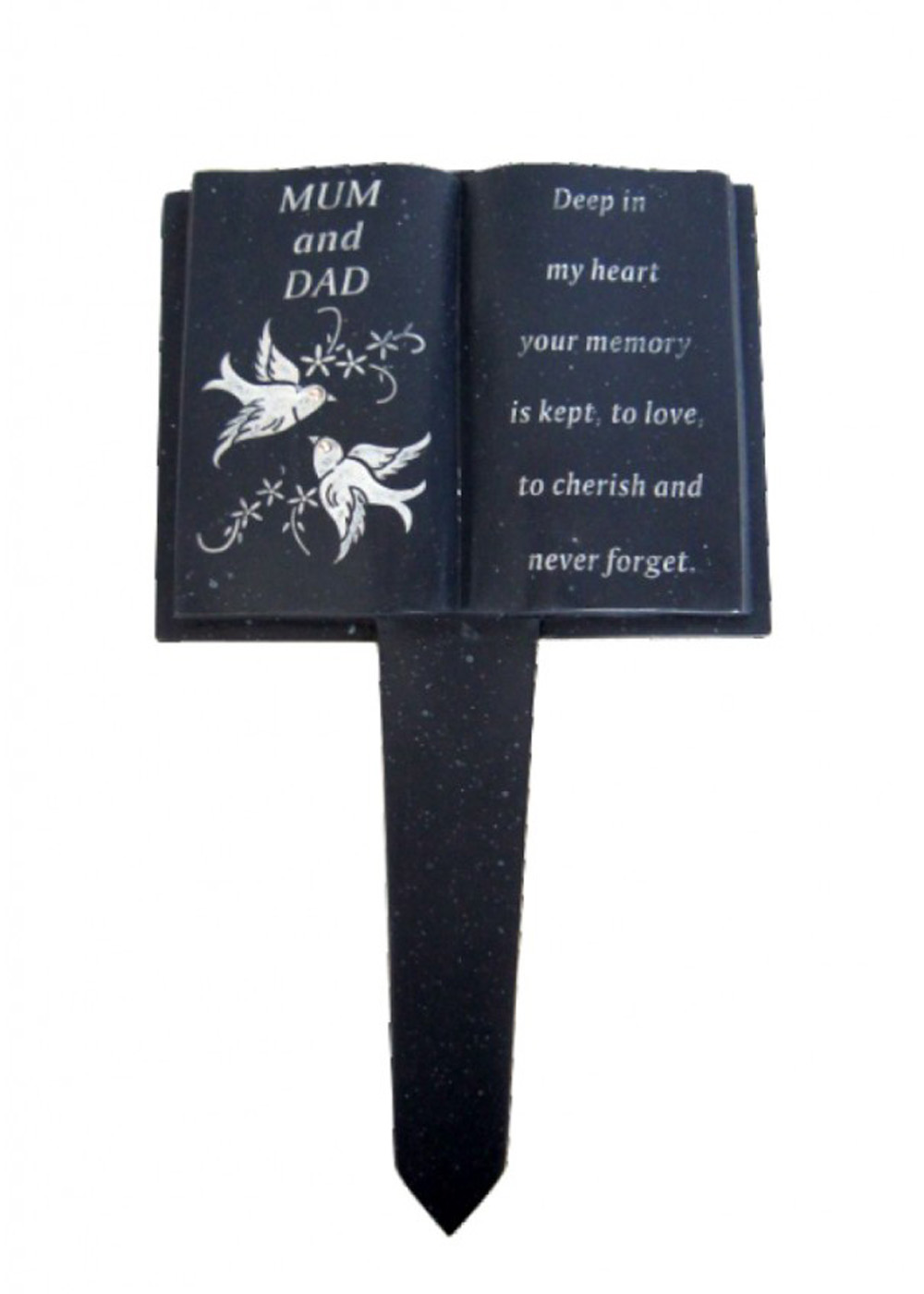 Mum Dad Black Memorial Stake Garden Ornament Doves Push Mum Dad Black Memorial Stake Garden Ornament Doves Push Into Ground