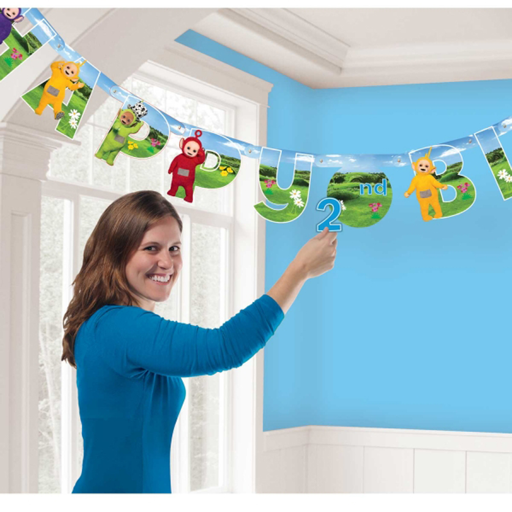 TELETUBBIES HAPPY BIRTHDAY BANNER ~ Vintage Party Supplies Room Decorations