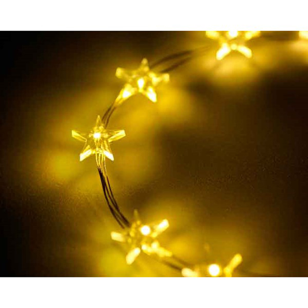 40 X Warm White Micro Star Christmas Tree Lights 195cm Silver Wire 40 X Warm White Micro Star Christmas Tree Lights 195cm Silver Wire Battery Timer