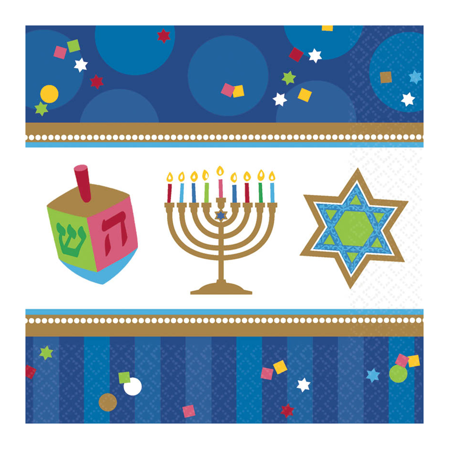Large Pack of 36 Hanukkah Paper Napkins Bulk hanukkah Party Supplies 33cm