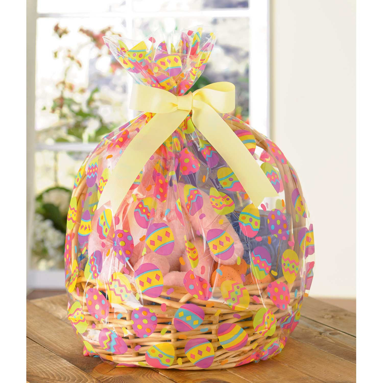 2 X Easter Eggs Hamper Wrap Cellophane Basket Gift Large Cello 2 X Easter Eggs Hamper Wrap Cellophane Basket Gift Large Cello Bag