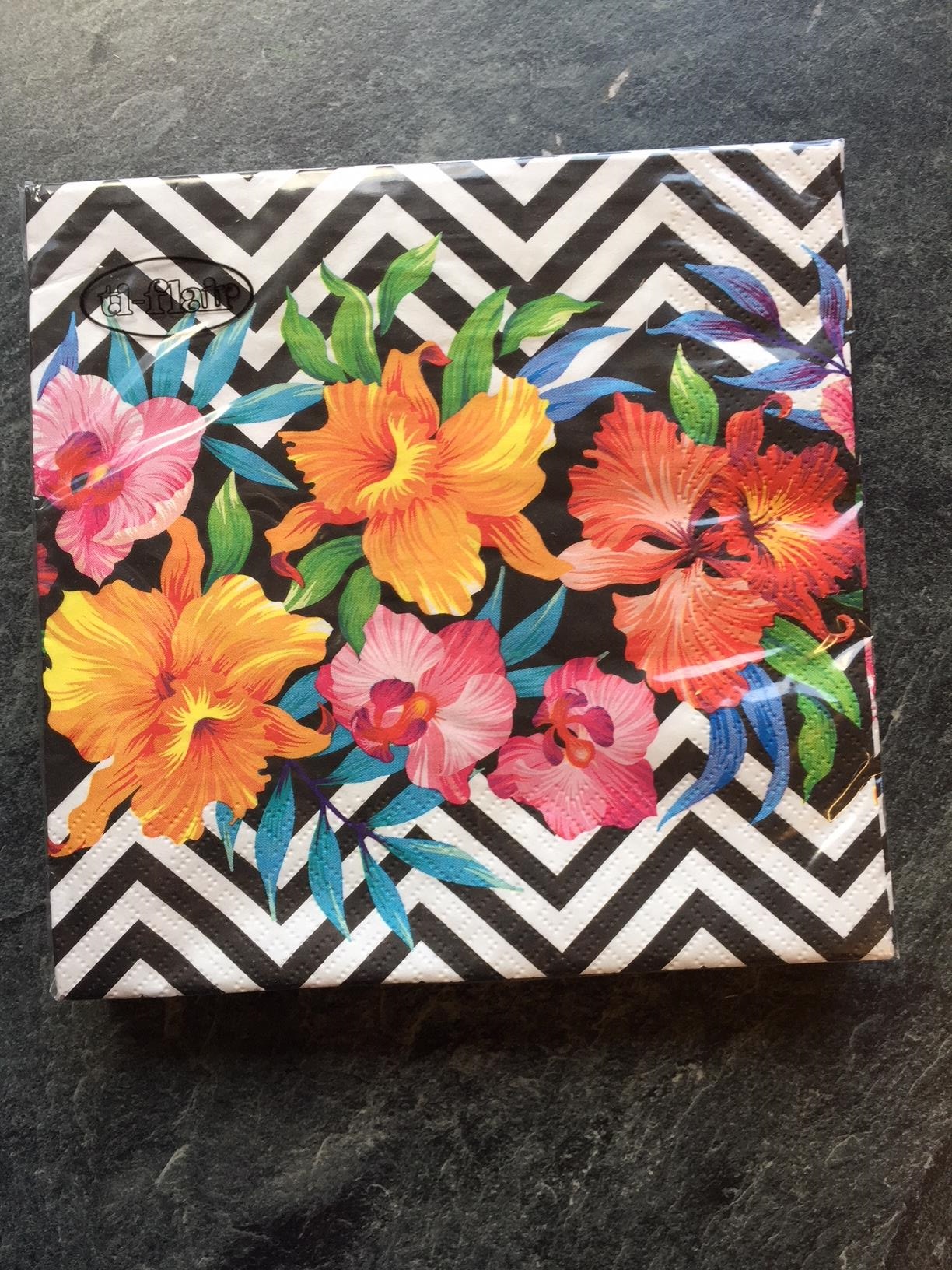 20 x tropical flowers paper napkins 3 pls quality hawaiian luau hawaiian flower paper