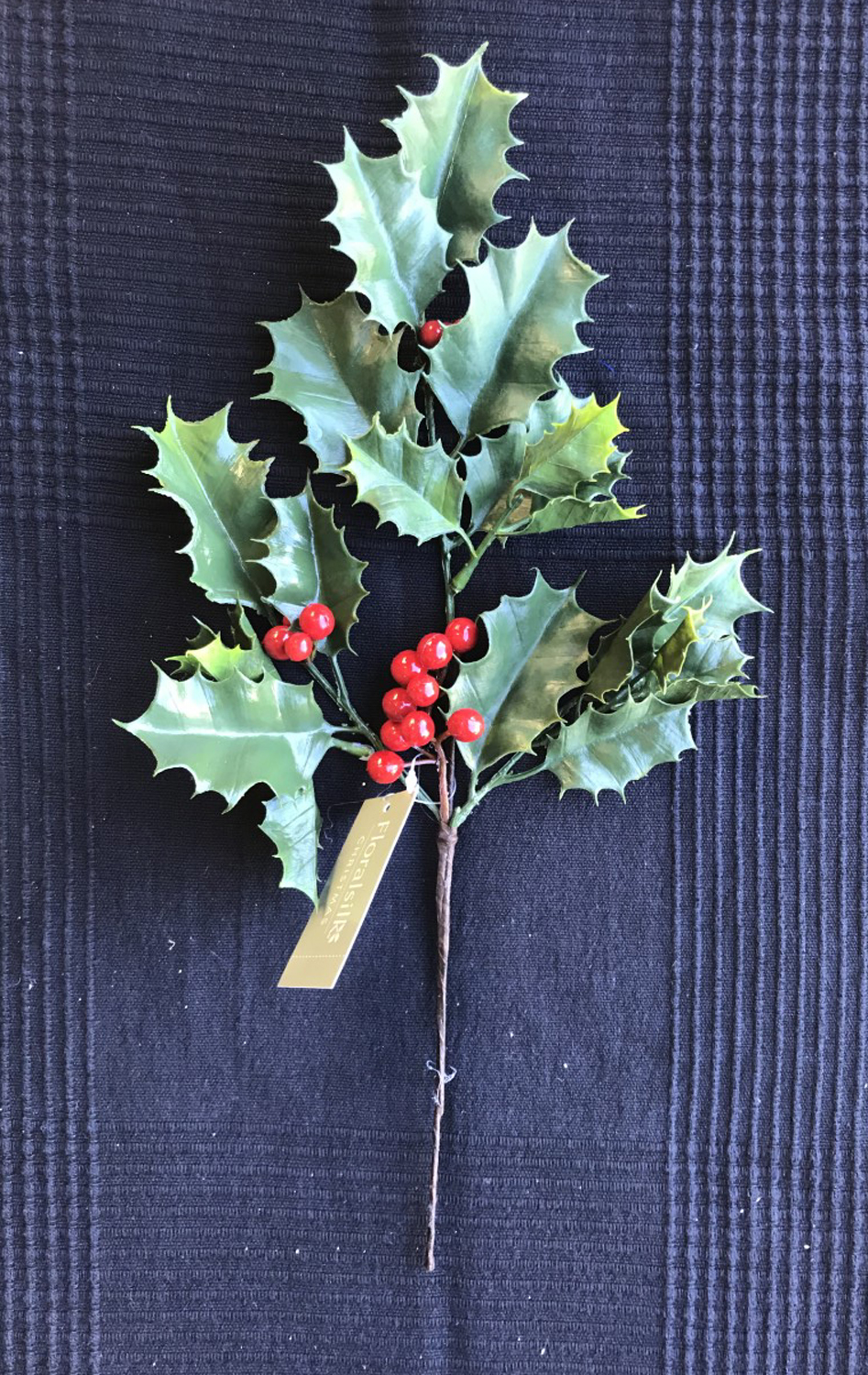 3 x Christmas Plastic Holly Picks w Red Berries 37cm Picks Christmas
